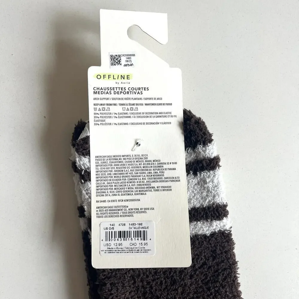💜 AERIE NWT Offline Soft Crew Socks, One Size, Arch Support